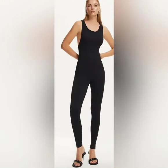 NWT Nocturne Women’s Ribbed Halter Neck Open Back Jumpsuit - Size XS/S MSRP $429